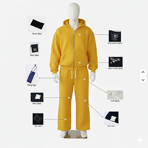 Ensemble de survêtement en molleton de coton pour homme, coupe ample, sweat à capuche et pantalon, couleur unie, respirant, chaud, tenue d'hiver - Product Image 5