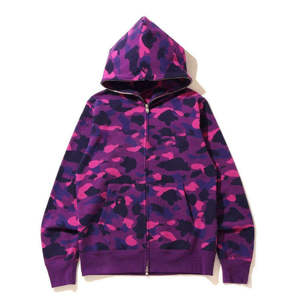 Unisex 100% Cotton Bapeed Shark <b>Camo</b> Zip-Up Outfit Original Edition Double <b>Cap</b> Sweatshirt Hoodie 1:1 Embroidered Loose - Product Image 2