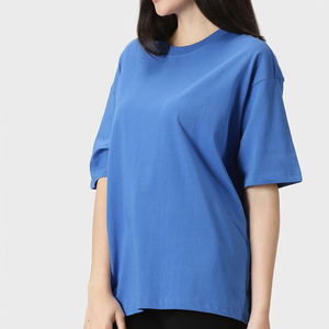T-shirt décontracté pour femme à col rond, manches trois quarts, coupe classique, rayé, en tissu tissé Spandex/Coton, respirant, toutes saisons - Product Image 1
