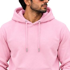 <b>Mens</b> Light <b>Pink</b> Pullover <b>Hoodie</b> Long Sleeve Casual Sweatshirt Custom Logo Streetwear Sportswear Top Shoukat Apparel Manufacturer - Product Image 3
