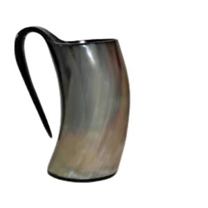 Chope à bière médiévale de style nordique, tasse rustique en corne avec poignée pour bar, fête, festival - Product Image 4