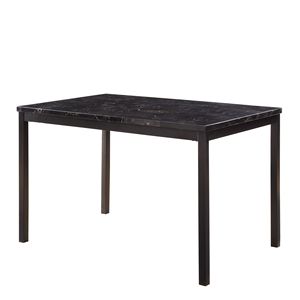 Black Faux Marble <b>Top</b> <b>Dining</b> <b>Table</b> Casual <b>Dining</b> Room Furniture with Metal Frame 1pc - Product Image 2