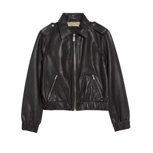 Custom Oversized <b>Women</b> <b>Leather</b> Jacket Genuine Sheepskin Biker Motorcycle Coat Outerwear Streetwear Fashion Apparel <b>Top</b> - Product Image 4