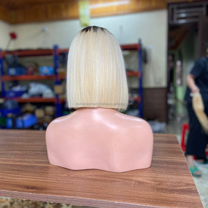 Hot Trending Human Hair <b>Wigs</b> Vietnamese Raw Hair Lace Front <b>Wig</b> Blonde <b>Bob</b> Style With Baby Hair Swiss Lace HD Transparent - Product Image 5