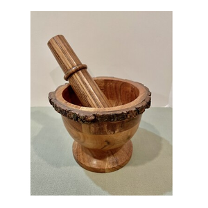 Mortier et pilon en bois massif 157 – Ensemble écologique en bois naturel pour broyer les herbes et les épices – Outil de cuisine manuel - Product Image 3