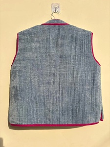 Suzani <b>Velvet</b> Cotton Vest Turkish Embroidered Floral Beaded V-Neck Winter Waistcoat Boho Vintage Unisex Sleeveless <b>Jacket</b> Single - Product Image 2
