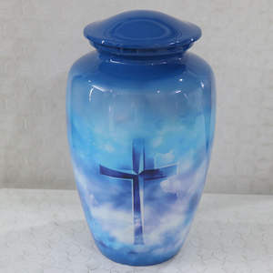 Copper Speckled Cremation <b>Urn</b> with Floral Etched Band and Warm Metallic Finish for Memorial Tribute - Product Image 5