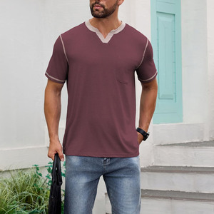 Camisetas de Hombre de Alta Calidad en Oferta, Hombros Caídos, Color Puro, Cuello Redondo, Logotipo Personalizado, Camisetas de Manga Corta para Hombre - Product Image 3