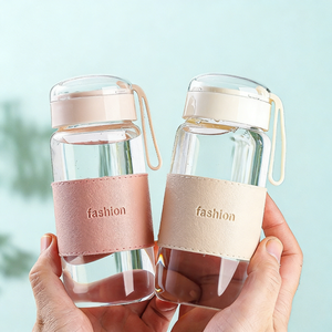 340ml Glass Travel <b>Mug</b> Leak-Proof Portable <b>Reusable</b> Coffee Cup with Minimalist Design and Screw-On Cap for Home Office Camping - Product Image 6