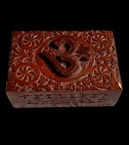 Handmade Carved Wooden Jewelry <b>Box</b> Rectangle Locking Storage Case Hinged Lid <b>Keepsake</b> Organizer for Home Office - Product Image 2