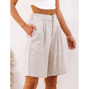 Shorts Chino Bermuda Frankie para Mujer, Shorts Casuales de Cintura Alta, Shorts de Verano de Algodón para Mujer, Shorts de Moda - Product Image 2