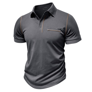Camiseta de Manga Corta para Hombre, Estilo Europeo Americano 2026, Mezcla de Algodón Sólido, Informal para Exteriores, Alta Resistencia a la Abrasión - Product Image 3