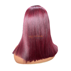 Perruque Bob Lace Front Suisse 5x5 en Cheveux Humains Remy Couleur Bourgogne 12 Pouces Sans Colle Taille Moyenne Vente en Gros - Product Image 2
