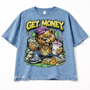 High Quality Oversized Boxy <b>Drop</b> Shoulder <b>Acid</b> Washed DTG Printed T-shirt 100 % Cotton Heavyweight Custom Printed Tshirt - Product Image 1