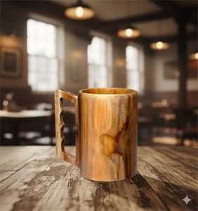 แก้วไม้ทำมือแบบดั้งเดิม ยอดนิยมสูง แก้วน้ำไม้ธรรมชาติ แก้วกาแฟรักษ์โลก ดีไซน์เรียบง่าย - Product Image 2