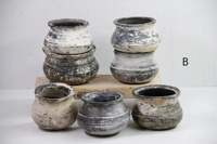 Pot Tanah Liat Antik Beraneka Ragam, Pot Tanaman Vintage, Wadah Terakota Rustic, Buatan Tangan, Dekorasi Rumah Tradisional, Aksen Dekoratif
