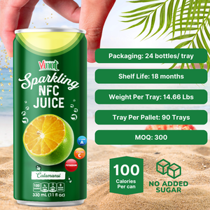 VINUT Vietnam 330ml Carbonated Calamansi Juice Not From <b>Concentrate</b> Private Label ODM OEM Wholesale Price Model SJ031 - Product Image 4