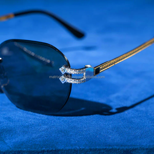 Standard Quality Hip Hop Luxury Designer Diamond <b>Sunglasses</b> for <b>Men</b> Available at Wholesale Price for Export From India - Product Image 2