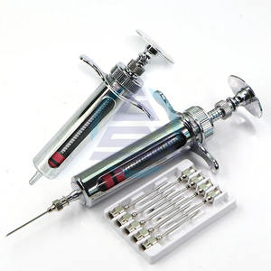 1 Kit de seringues vétérinaires 10-100 ml avec aiguille d'injection de vaccin, dose réglable, en acier inoxydable 304, pour bétail d'élevage - Product Image 1