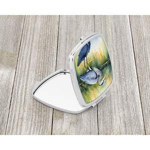 Espejo de maquillaje de mano plegable y compacto Blue Heron Stalking Prey para mujeres y niñas, espejo de bolsillo decorativo de viaje, ¡gran idea de regalo! - Product Image 2
