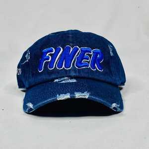 หมวกเบสบอลยีนส์สีน้ำเงินเข้ม Zeta Phi Beta รุ่น Finer แต่งลายปักสีน้ำเงิน พร้อมสายปรับได้ สไตล์ลำลอง แฟชั่น - Product Image 1