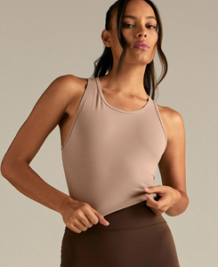 Débardeur tricoté pour femme 2026 haute performance, couleur unie, col rond, respirant, en Spandex et Polyester, style minimaliste, longueur standard - Product Image 1