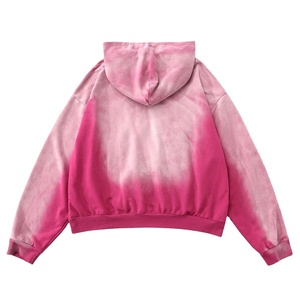 Sweat-shirts à capuche pour hommes avec fermeture éclair, style décontracté, lavage à l'acide, service personnalisé OEM/ODM, sweat-shirts à capuche surdimensionnés pour hommes, épaules tombantes, fermeture éclair - Product Image 2