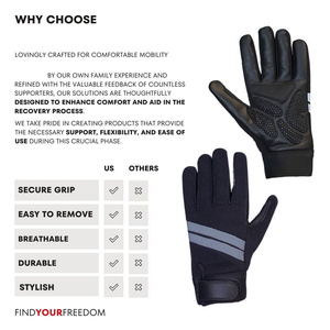 Gants légers en cuir de mouton pleine fleur, antidérapants, respirants, réfléchissants, avec fermeture éclair, pour fauteuil roulant, gym et sports de plein air - Product Image 2