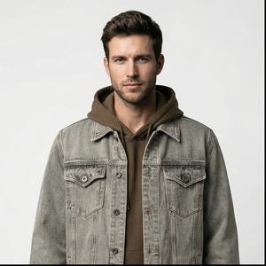 Vente en gros 2025 – Nouvelle veste en jean de coton personnalisée pour homme, haute qualité, hiver, état neuf - Product Image 1