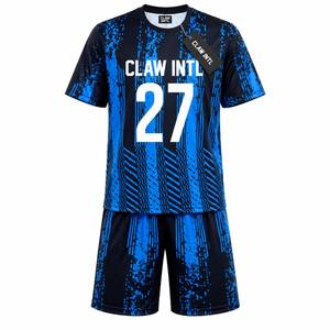 Tenue de football personnalisée, couleur unie, sublimée, 100% polyester, anti-transpiration, protection UV, respirante, antibactérienne - Product Image 1