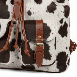 Mochila de Cuero con Pelo de Vaca Auténtico Hecha a Mano, Mochila Unisex de Piel de Vacuno, Proveedor de Personalización de Marca LHBP-0212 - Product Image 6