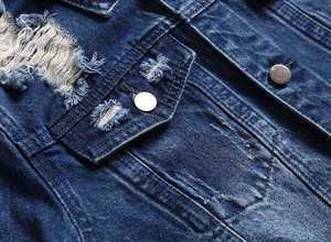 Men's <b>Denim</b> <b>Jacket</b> 100% Cotton Solid Color Turn-down Collar Casual Winter Hip Hop Regular Fit Covered Button Closure Breathable - Product Image 3