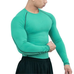 Camiseta de Compresión Personalizada al por Mayor para Hombre, Manga Larga, para Gimnasio, Entrenamiento, Fitness, Running, Deportes - Product Image 1