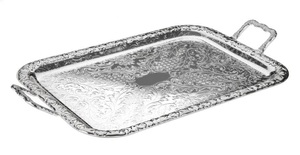 Plateau de service élégant en métal couleur argent avec poignée, nouveau design, plateau décoratif en métal à prix de gros pour la maison et l'hôtellerie - Product Image 6