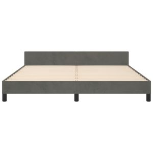 Cadre de lit rembourré en velours gris foncé avec tête de lit, en contreplaqué et bois d'ingénierie durables - Product Image 5