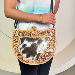 2025 nouveau cuir de vachette véritable usiné à la main en cuir personnalisé Loopy Snap bandoulière et cuir fronde avec dés et bottes Designer pour femmes - Product Image 4