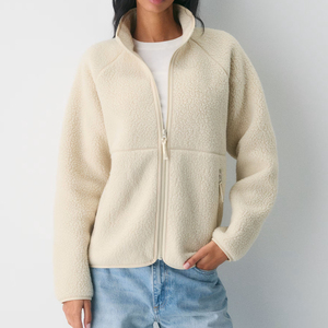 Nouveau design – Sweat à capuche zippé en polaire Teddy blanc personnalisé pour femme, 100 % coton écologique, léger, anti-plis, idéal pour l'hiver et le streetwear - Product Image 1
