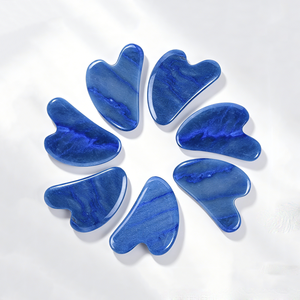 Tabla de Masaje Facial Gua Sha de Aventurina Azul Natural en Forma de Corazón, Piedra de Raspado de Cristal para Esculpir el Rostro, Herramienta de Belleza para el Cuidado de la Piel - Product Image 5