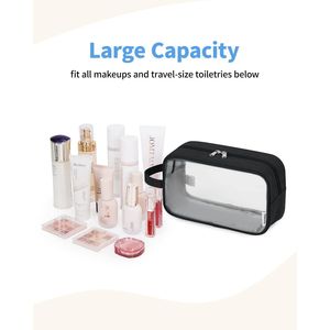 Borsa da viaggio trasparente con cerniera, organizer per cosmetici e trucchi, per uomo e donna - Product Image 2