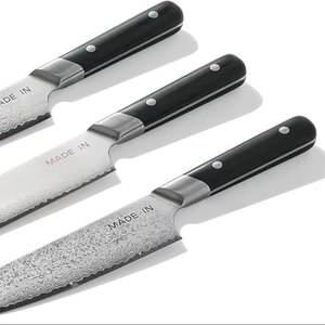 ชุดมีดเหล็กดามัสกัสญี่ปุ่น 3 ชิ้น (ประกอบด้วยมีดกิวโตะ, มีดนากิริ และมีดซันโตะกุ) |   เหล็กดามัสกัส 66 ชั้น พร้อมแกนกลาง VG-10 - Product Image 1