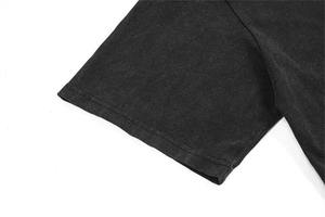 เสื้อยืดโอเวอร์ไซส์แฟชั่นใหม่สำหรับผู้ชาย ผ้าฝ้าย 100% สกรีนลายโลโก้แบบย้อมสีเอซิด คอโอ แขนสั้น สไตล์สตรีทแวร์ - Product Image 6