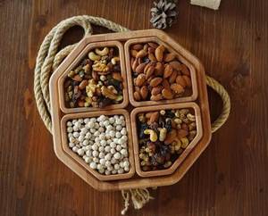 Plateau de service en bois naturel, plateau en bois rustique, plateau de cuisine, plateau de table à manger, pour collations, fruits, pain - Product Image 6