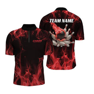 Maillot de bowling pour adulte 100% polyester respirant, grande taille, logo personnalisé, couleur unie, pour équipe sportive - Product Image 1