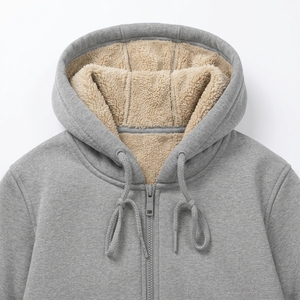 Sweat à capuche en polaire épais pour femme, coupe ample, manches longues, pour l'hiver, style streetwear décontracté - Product Image 5