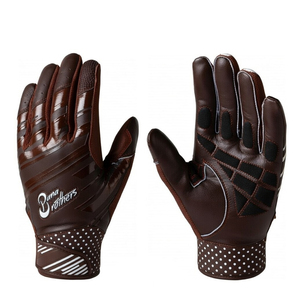Premium baseball batting gloves featuring a stylish <b>brown</b> and black design and long cuff wrist support - Product Image 6
