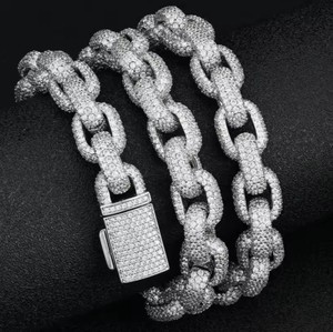 High Quality Moissanite Cuban Chain <b>Necklace</b> for Parties or Weddings & Night Clubs Available for Bulk Quantity - Product Image 6