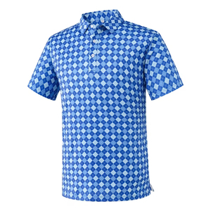 Camisetas de golf en oferta para hombre, manga corta, sin arrugas, elásticas en 4 direcciones, que absorben la humedad, sublimadas. - Product Image 1