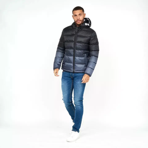 Chaqueta Acolchada con Capucha para Hombre, Cortavientos, Informal, de Invierno, Gruesa, Corte Regular, Color Sólido, Cierre de Cremallera, Material de Poliéster - Product Image 2