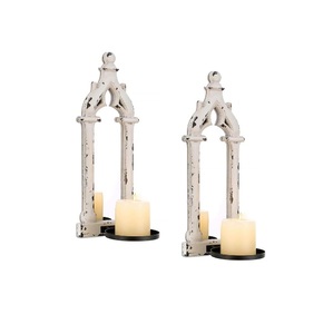 Portavelas de metal negro con forma rectangular, decoración para el hogar, portavelas, portavelas de pared - Product Image 6