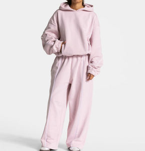 Ensemble de survêtements pour femmes personnalisés, sweats à capuche et pantalons de survêtement contrastés, ensemble de 2 pièces, survêtements pour femmes, ensembles de jogging, ensemble surdimensionné - Product Image 2
